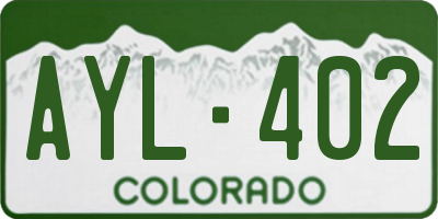 CO license plate AYL402