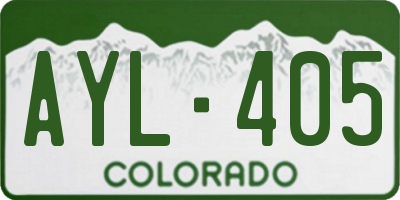 CO license plate AYL405