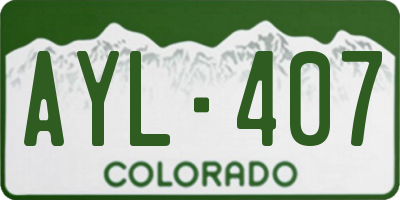 CO license plate AYL407