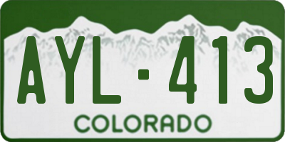 CO license plate AYL413