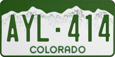 CO license plate AYL414