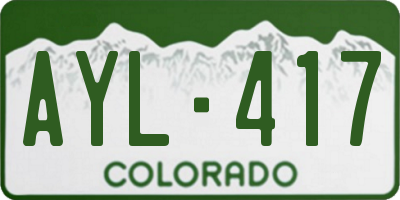 CO license plate AYL417