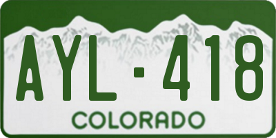 CO license plate AYL418