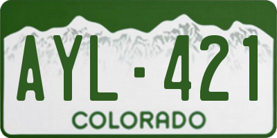 CO license plate AYL421