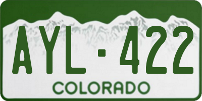 CO license plate AYL422