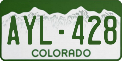 CO license plate AYL428