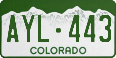 CO license plate AYL443