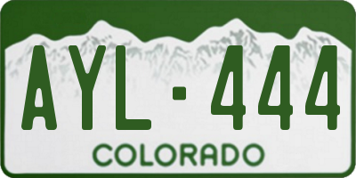 CO license plate AYL444