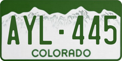 CO license plate AYL445