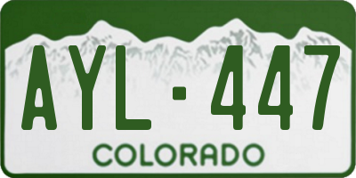 CO license plate AYL447