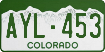 CO license plate AYL453