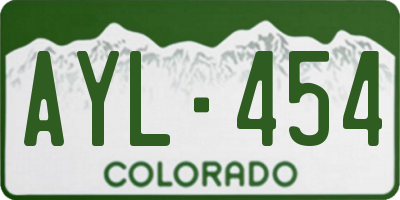 CO license plate AYL454