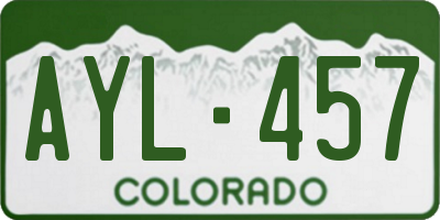 CO license plate AYL457