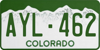 CO license plate AYL462