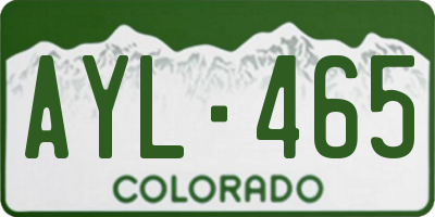 CO license plate AYL465