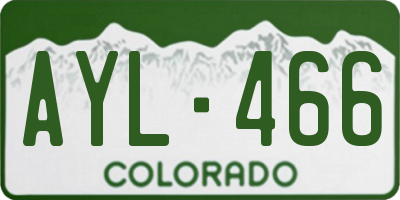 CO license plate AYL466