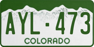 CO license plate AYL473