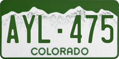 CO license plate AYL475