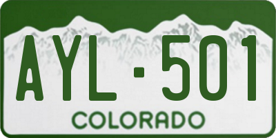 CO license plate AYL501