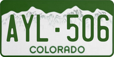 CO license plate AYL506