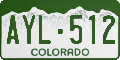 CO license plate AYL512