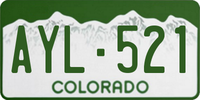 CO license plate AYL521