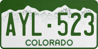 CO license plate AYL523