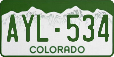 CO license plate AYL534