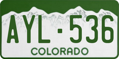 CO license plate AYL536