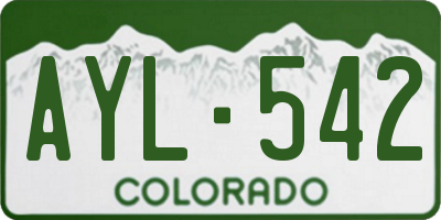 CO license plate AYL542
