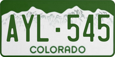 CO license plate AYL545