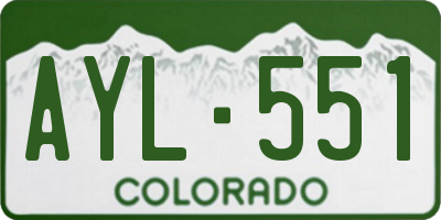 CO license plate AYL551