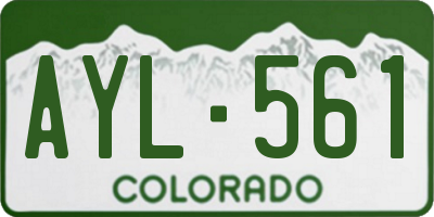 CO license plate AYL561