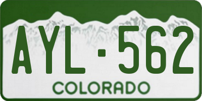 CO license plate AYL562