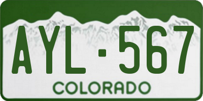 CO license plate AYL567