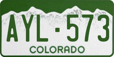CO license plate AYL573