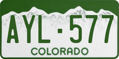 CO license plate AYL577