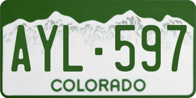 CO license plate AYL597