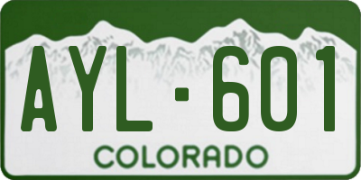 CO license plate AYL601