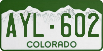 CO license plate AYL602