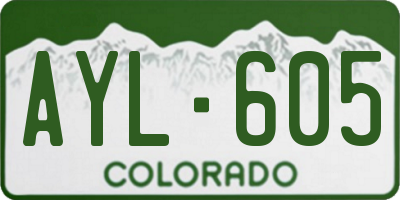 CO license plate AYL605