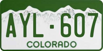 CO license plate AYL607