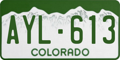 CO license plate AYL613