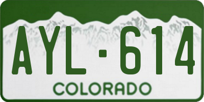CO license plate AYL614