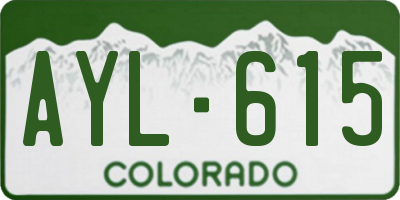 CO license plate AYL615