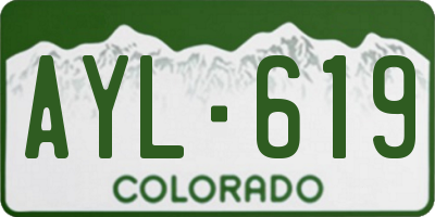 CO license plate AYL619