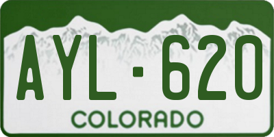 CO license plate AYL620