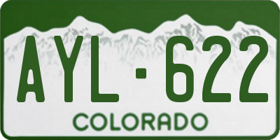 CO license plate AYL622
