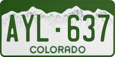CO license plate AYL637
