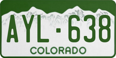 CO license plate AYL638